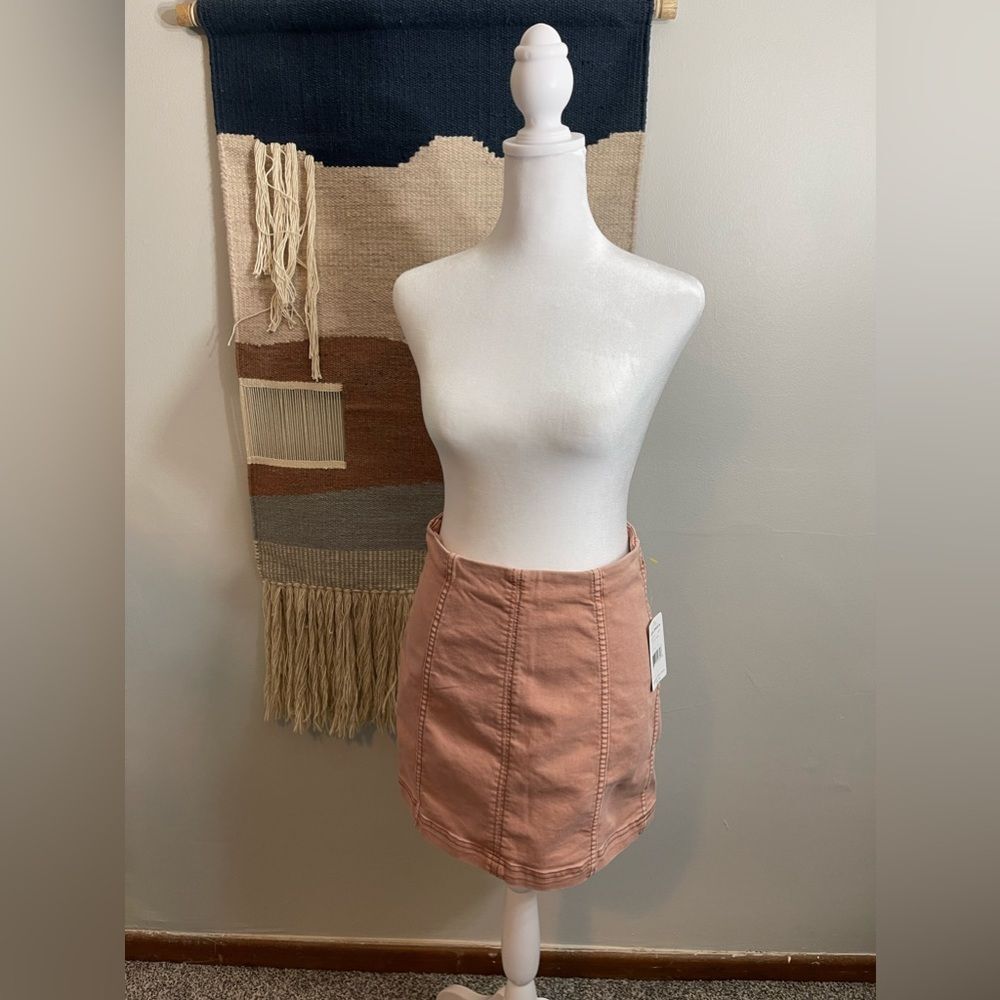Cute NWT Peach Washed Free People Mini Skirt 6